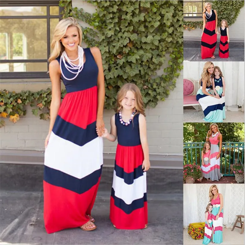 

LILIGIRL Mommy and Me Family Matching Dresses Clothes Stripe Mom and Daughter Christmas Dress Girls Parent Child Clothes outfits