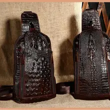 Crocdile дизайн воловья кожа Мужская нагрудная сумка мини сумка через плечо сумка Аллигатор apttern маленький спортивный рюкзак