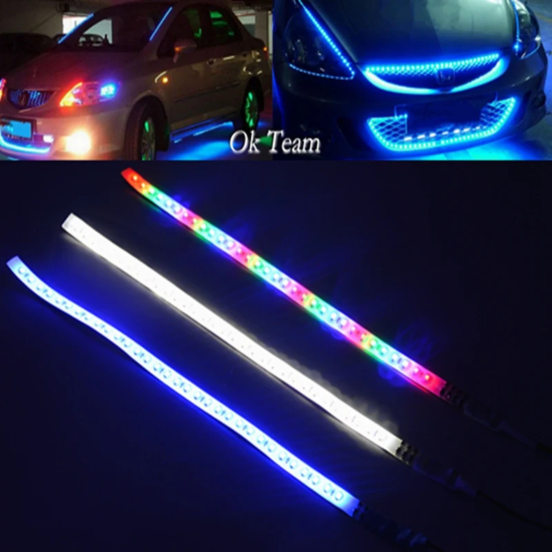 4pcs Waterproof 30cm SMD 3528 32 LED Breathing Light Flexible Car Strip