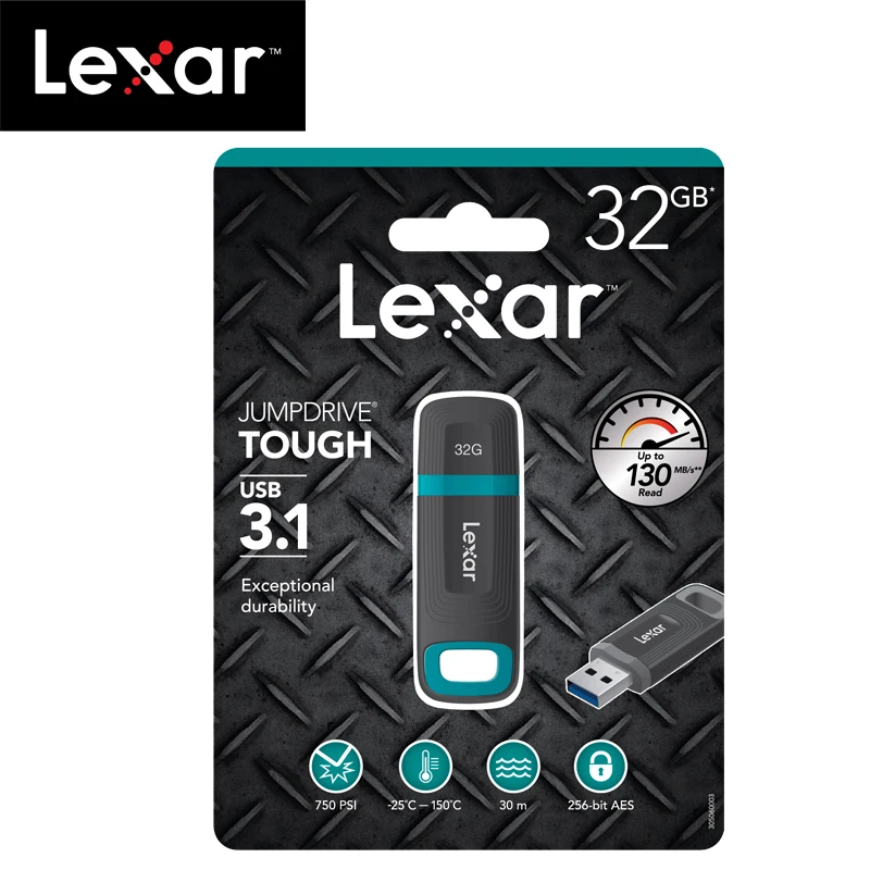 Lexar usb флэш JumpDrive жесткий 32 Гб 64 Гб 128 ГБ USB 3,1 водонепроницаемый промышленный USB флеш-накопитель высокоскоростной флеш-накопитель