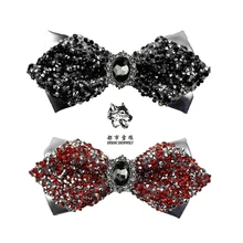 Новая мужская мужской моды бабочка брак Бизнес dressup корейский указал усеяна diamond рубашка обувь с бантом Stage