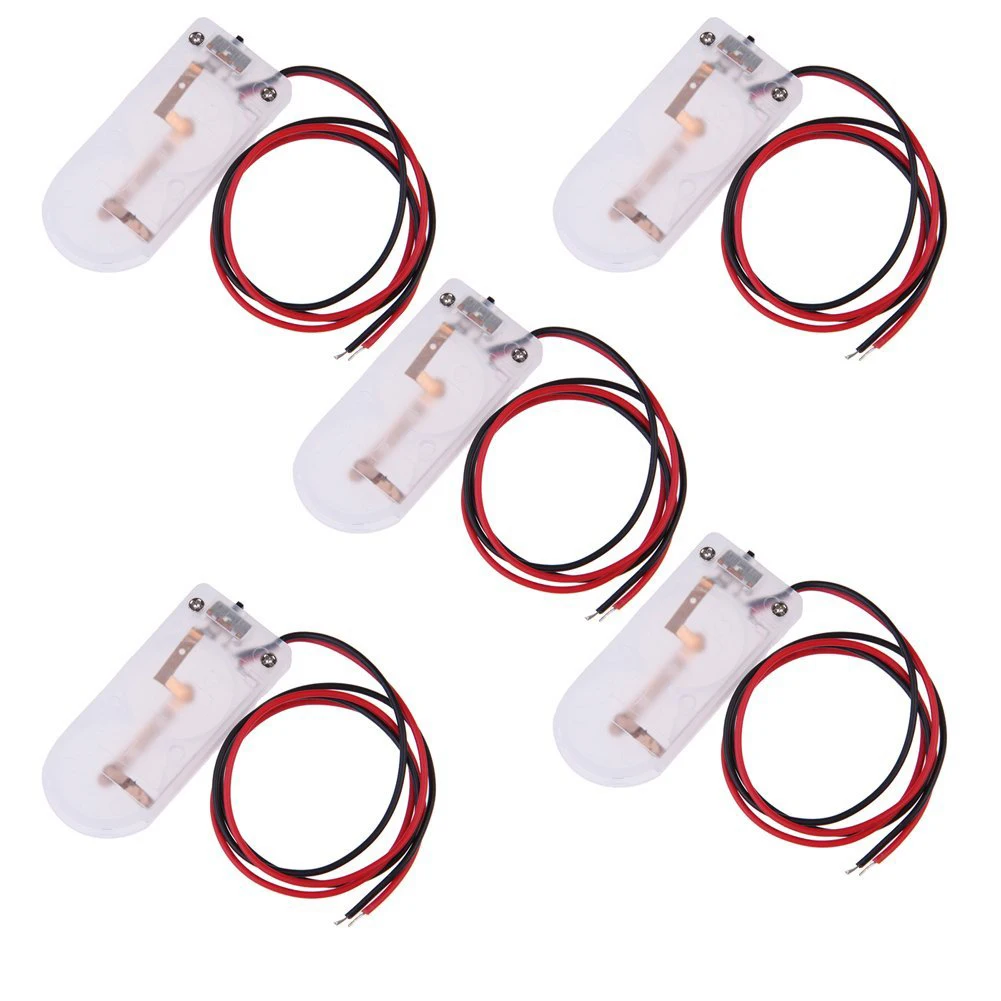 

Top Deals 5 x 6 V 2 x CR 2032 Coin Battery Holder Case Power Switch (Transparent)