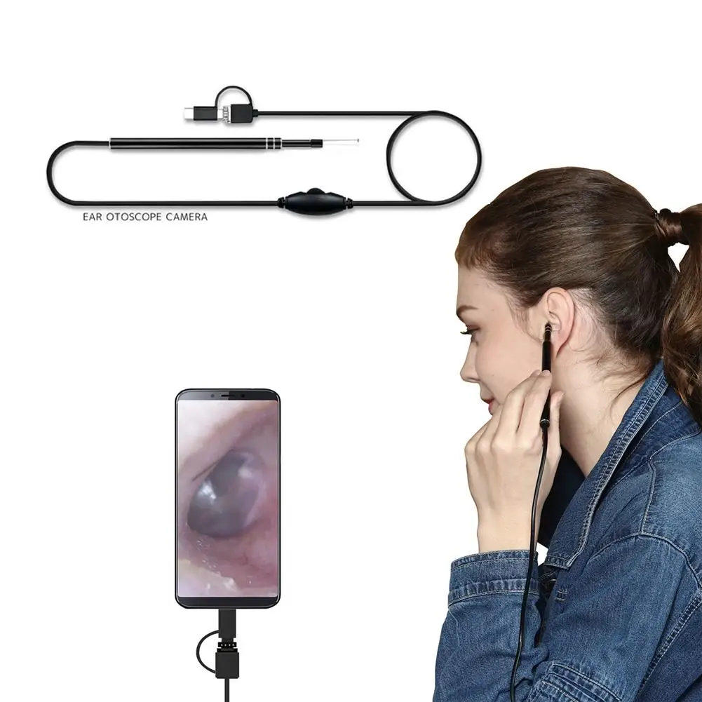 

2M 3-in-1 USB & Android & Type-C Ear Cleaning Endoscope HD Visual Ear Spoon Multi-functional Earpick With Mini Camera
