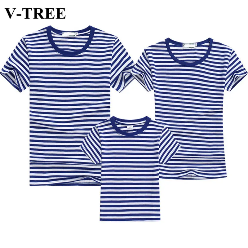 

Matching Family Outfits Navy Shirt Mother Son Outfits Mom And Daughter T-shirt Striped Mother Father Baby Clothing Sweatshirt