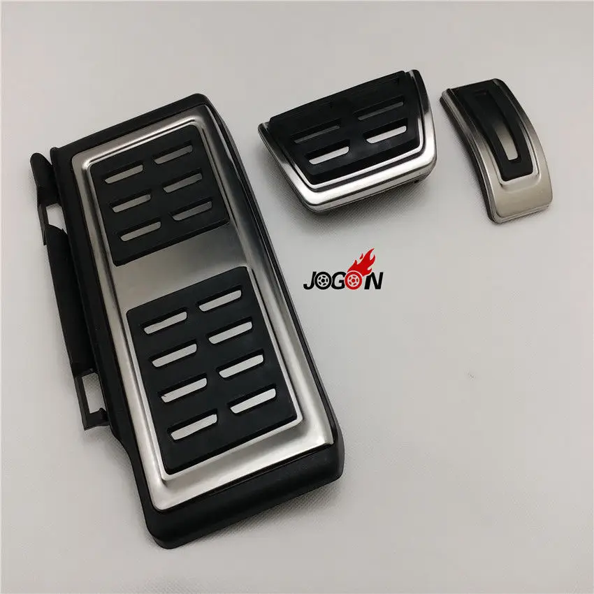 3pcs Fuel Brake Footrest Pedal Plates Pads Cover AT For VW Golf 7 MK7 VII GTI R 2013- 2017 JETTA MK7 2018 2019