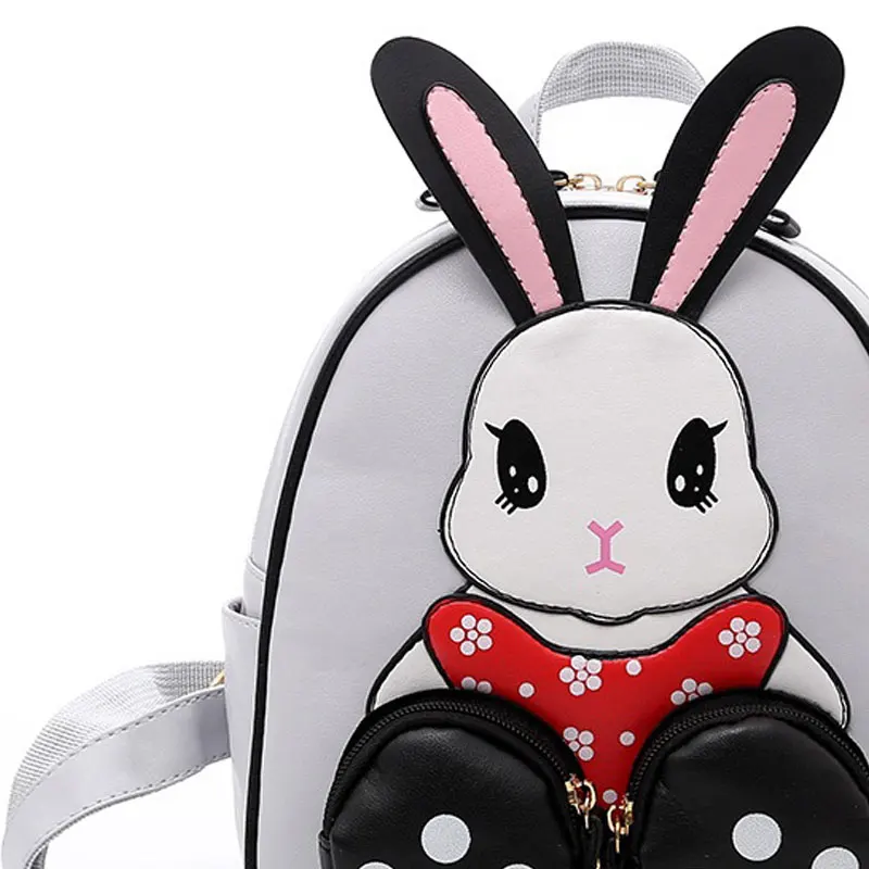 Mini PU Backpack Cute Rabbit Ears Shoulder Bag For Women Girls Travel