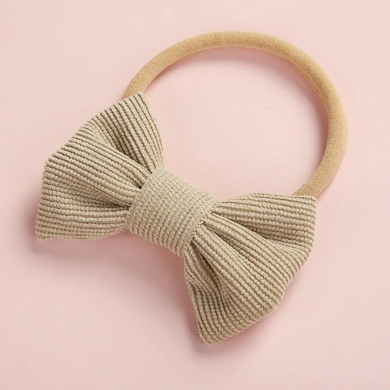 Baby Headband Bow Headbands For Girl Corduroy Head Band Thin Nylon Hairband Newborn Kids Toddler Hair Accessories Spring Summer baby accessories doll	 Baby Accessories