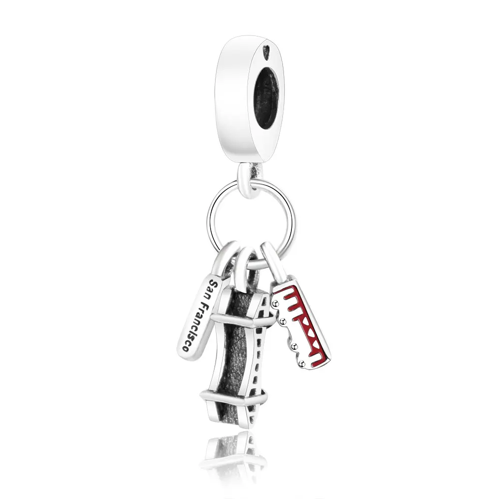

Fits Original Pandora Charms Bracelets San Francisco Highlights Dangle Bead 100% 925 Sterling Silver Charms DIY Jewelry Berloque