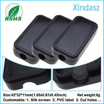

(XD-JS-2 50pcs/lot)Black enclosures for electronics for GPS system project boxes 42*22*11mm