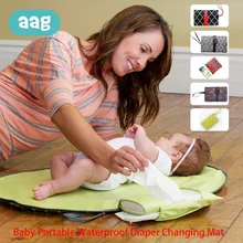 AAG Водонепроницаемый пеленки Пеленальный Коврик Портативная сумка для подгузников пеленальный коврик лист клатч товары для ухода Висячие коляски 25