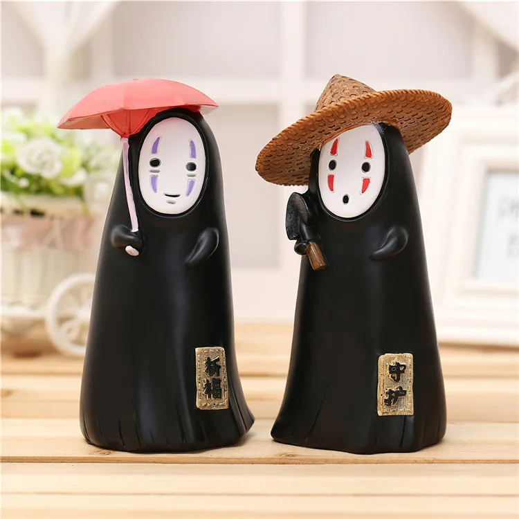 New Spirited Away Resin Creative Mini Cartoon No Face Man Anime Action Figure Piggy Bank Children's
