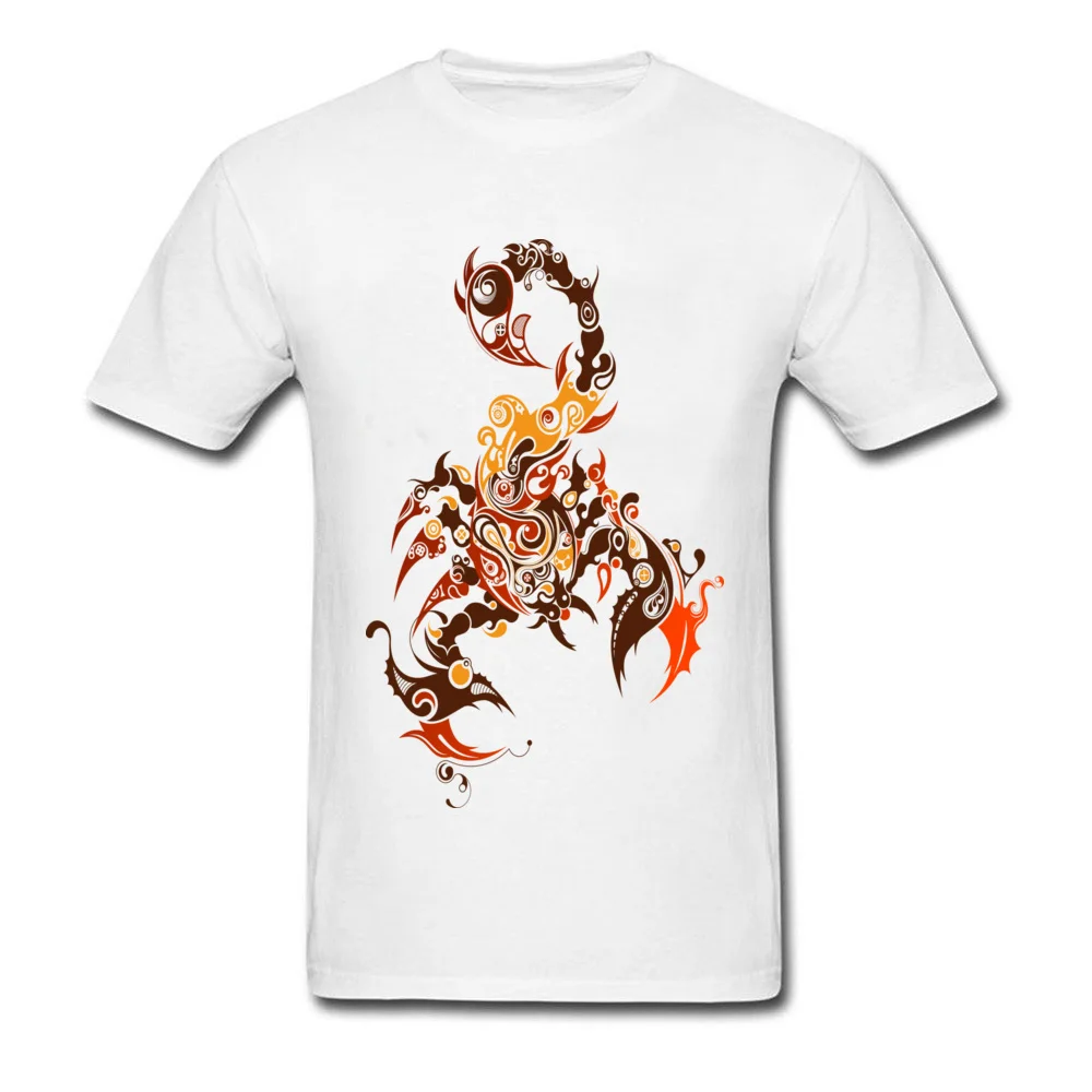 Batik Art Scorpion Cute Boy T Shirts Round Collar Short Sleeve 100% Cotton Fabric Tops Shirt Custom Tshirts Top Quality Batik Art Scorpion white