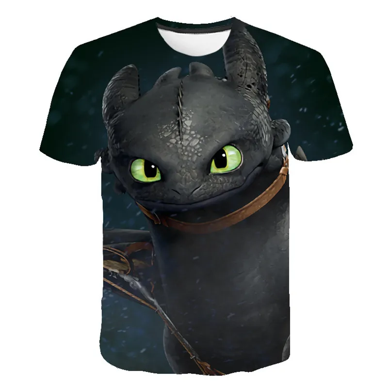 Night Fury Toothless Light Fury White Dragon 3D Print Men's T-shirt How to Train Your Dragon  Summer Casual Male T Shirts Streetwear  (17)