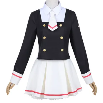 

Free Shipping Anime Cardcaptor Sakura Cosplay Costume Kinomoto sakura Cosplay Dress Daidouji Tomoyo Cosplay Uniforms