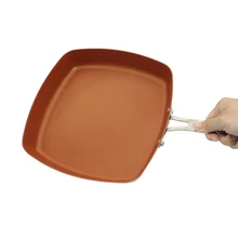 Антипригарная сковорода с керамическим горшочком квадратная сковорода медная сковорода кастрюля кухонная посуда антипригарная сковорода красные сковороды