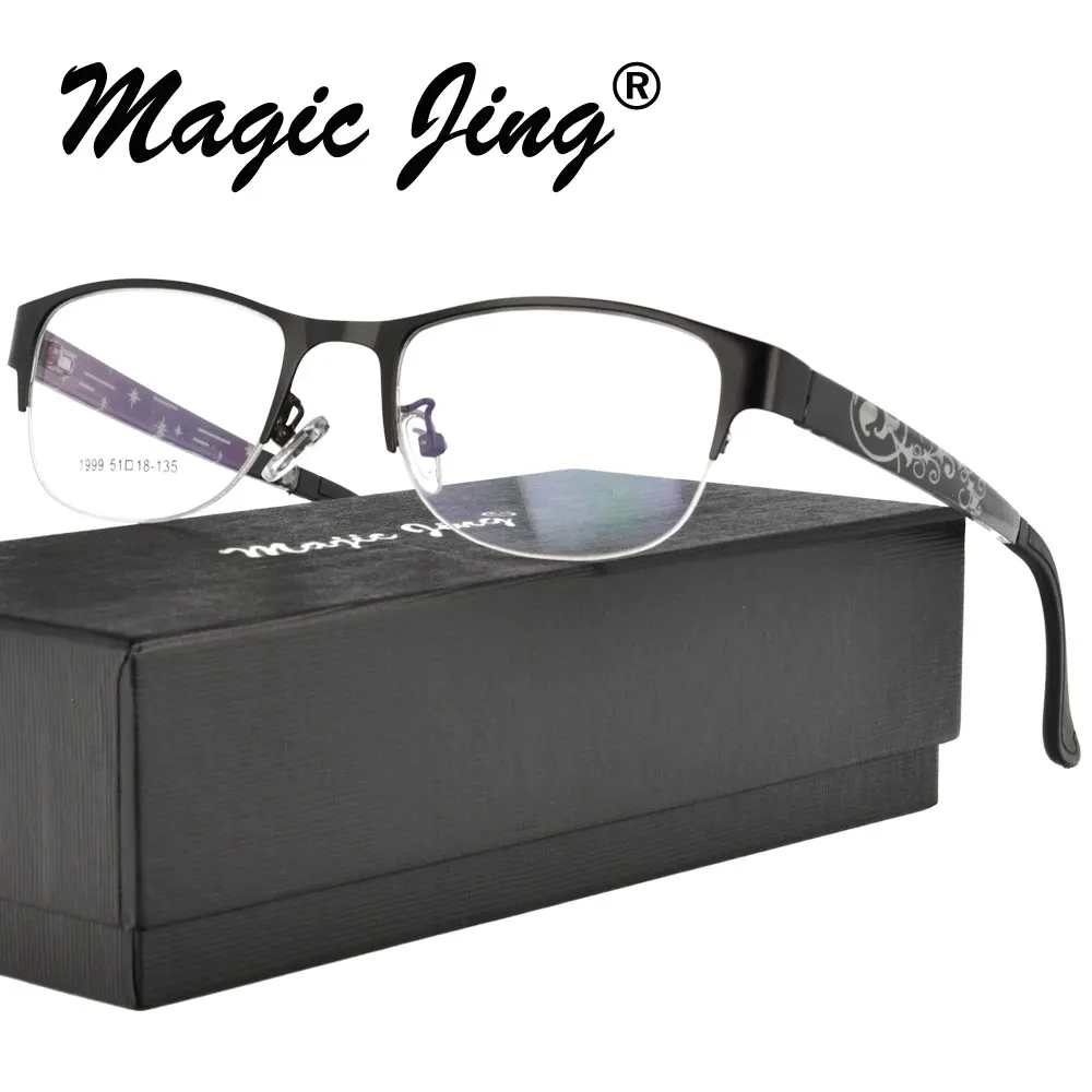 

Magic Jing Metal RX optical frames eyeglasses Ultralight Myopia Prescription spectacles half rim optical frames 1999