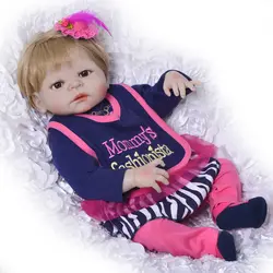 Reborn куклы Сюрприз подарок для ребенка 23 "57 см полный корпус силикон reborn baby girl куклы игрушки bebe реалистичный reborn menina boneca