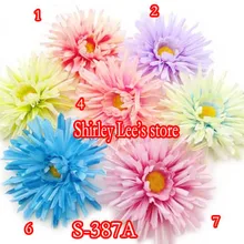 168 pcsX Милая Цветочная головка- шелковая Гербера головка маргаритки, украшение на шляпку и т. д. Свадебные ремесла, смешанные 7 цветов* EMS