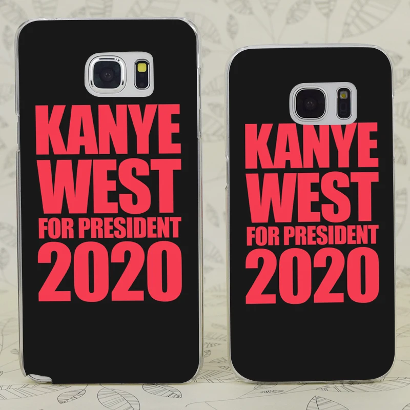 C0105 Kanye West For President Transparent Hard PC Case Cover Samsung Galaxy S 3 4 5 6 7 Mini Edge Plus Note 9 |