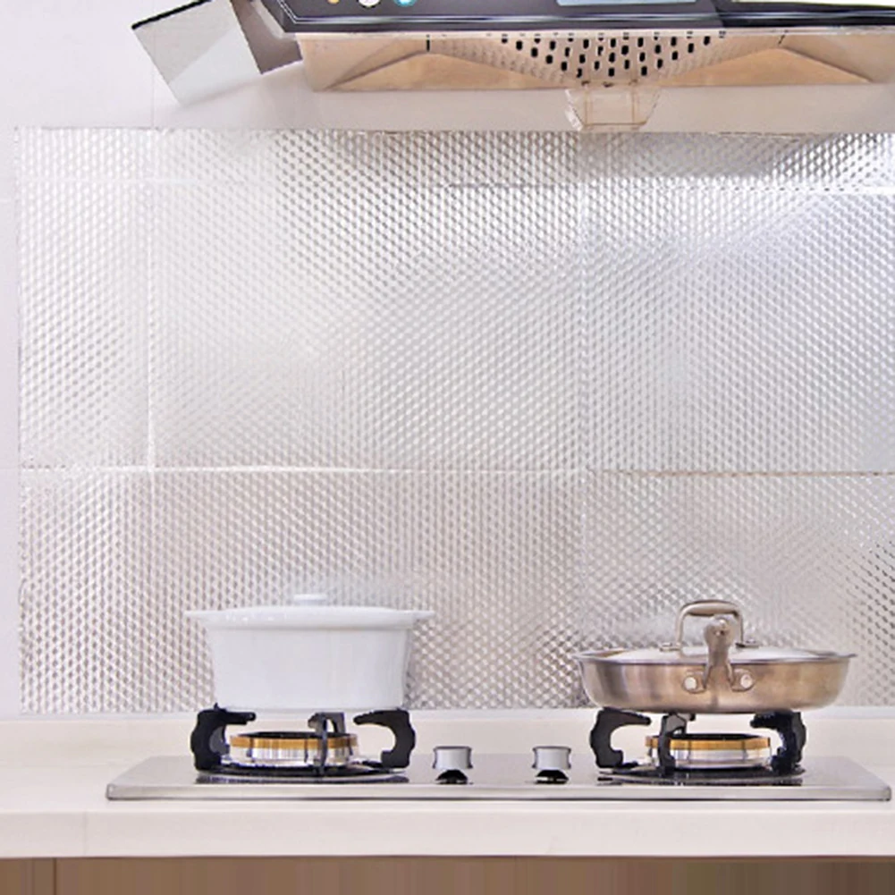 Алюминиевая фольга для кухни ПВХ украшение скатерти наклейки самоклеящиеся мягкие стеклянные самоклеящиеся водонепроницаемые D обои 40x100 см