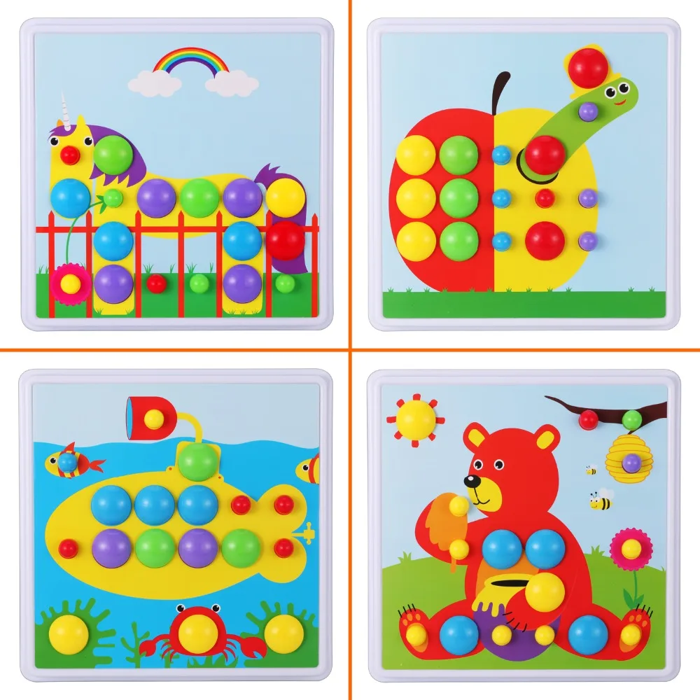 Детские игрушки головка для дрели гайка головоломка игрушки Jigsaw мозаичный узор строительный Обучающие игрушки пластик Собранный дизайн