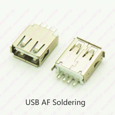 

10PCS USB 2.0 Jack Female Connector USB 180 Degree Soldering Type Charging Socket