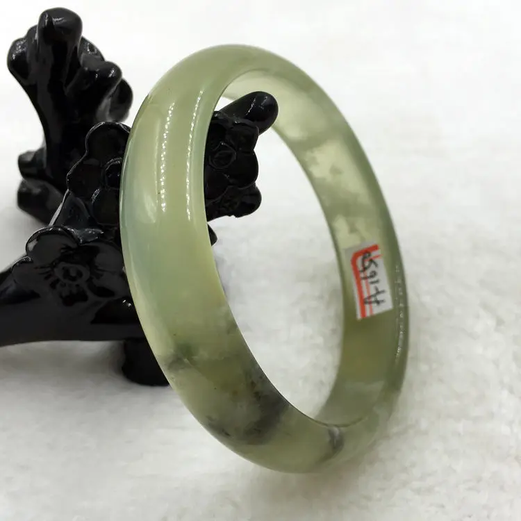 

A-1650 Chinese Genuine Natural Grade A Green Nephrite Jade Bracelet Bangle 56mm a 5.19