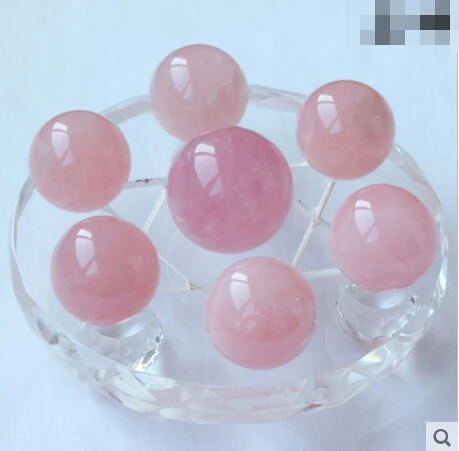 

free shipping Feng Shui Seven array of natural pink crystal ornaments crystal ball rose quartz