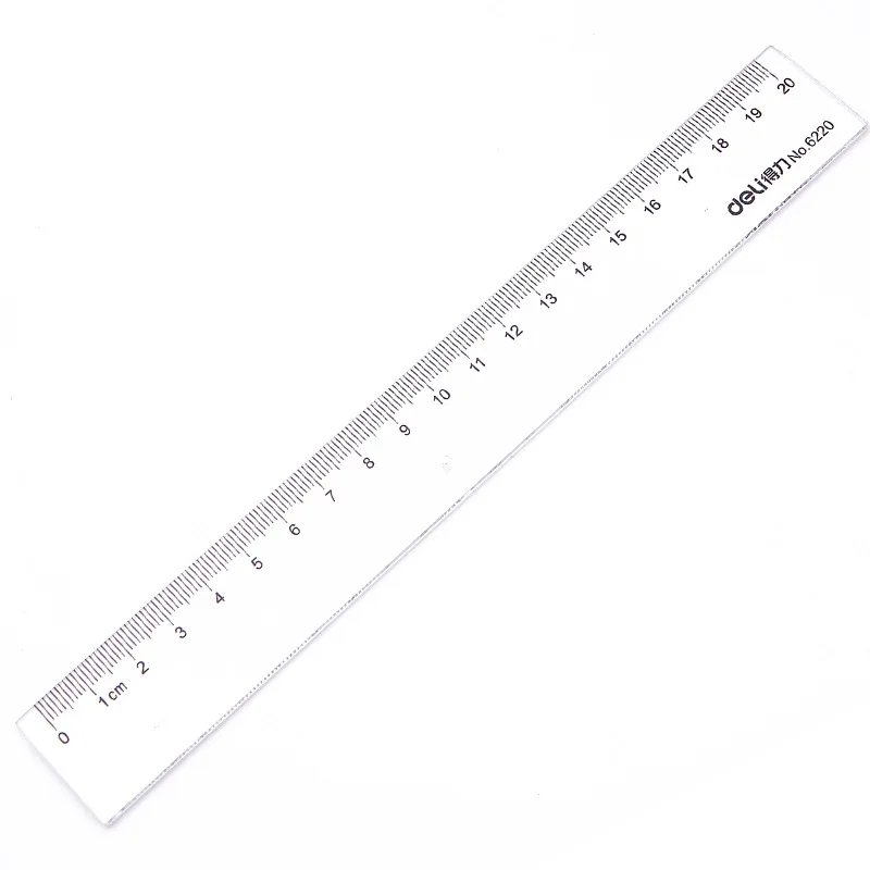 

Deli Plastic Ruler 20cm Transparent Straight Ruler Measuring Scale Art Accessories Tool Stationery Sotre Office School Supplies