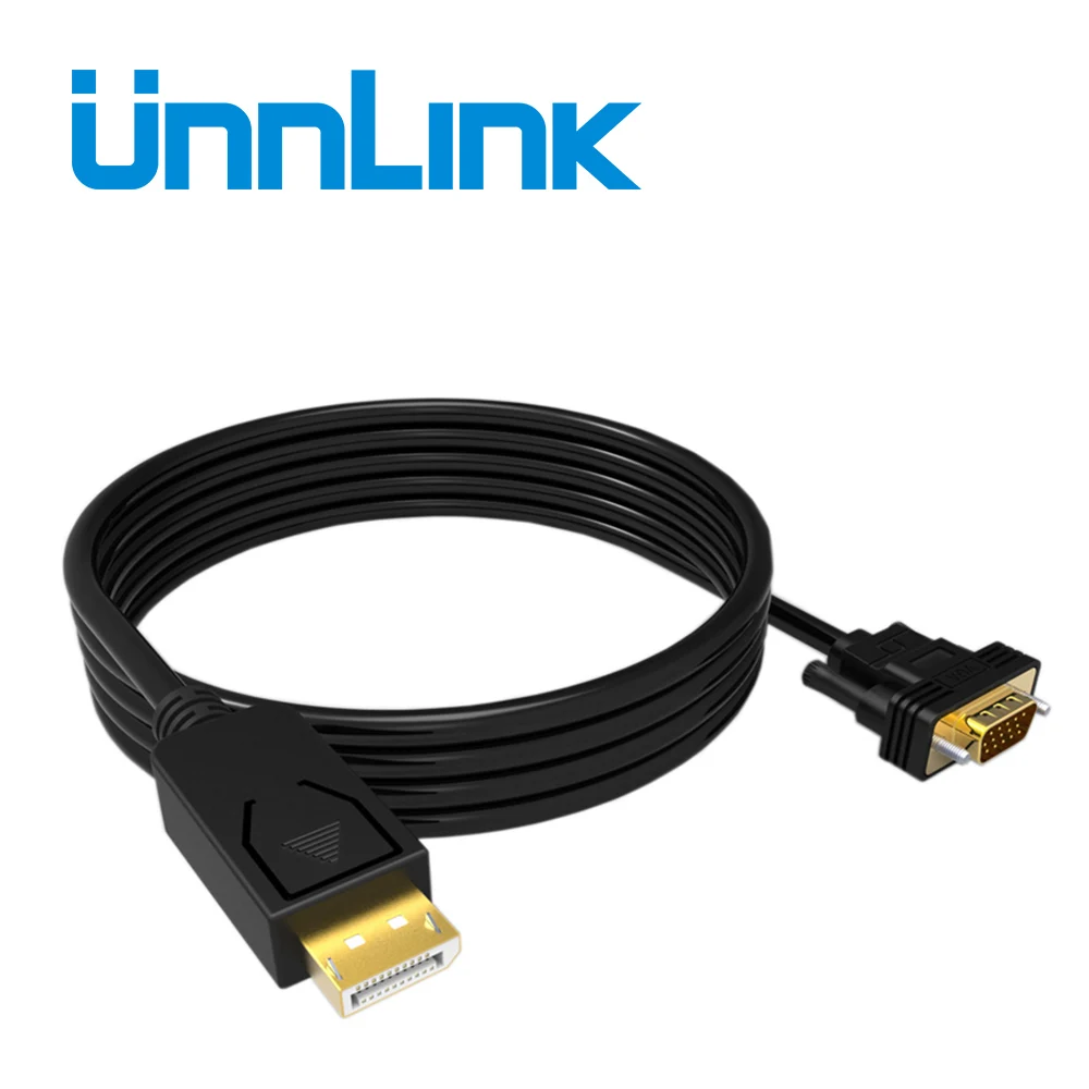 

Unnlink Displayport DP to VGA Cable Converter 1.5m FHD 1080P@60Hz for Graphic Card Laptop desktop computer monitor projector