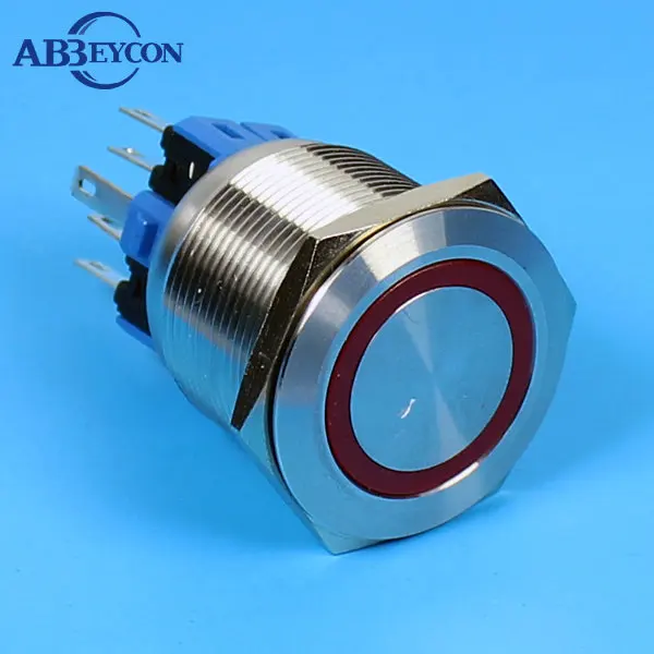 Buy 2502Z 25mm waterproof push button switch 12v latching metal push button