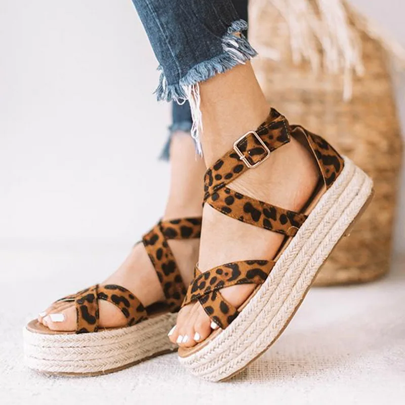

HEFLASHOR Summer Buckle Women's Sandals Velvet Flock Fish Mouth Fashion High Heel Platform Open Toes Women Sandals Shoes