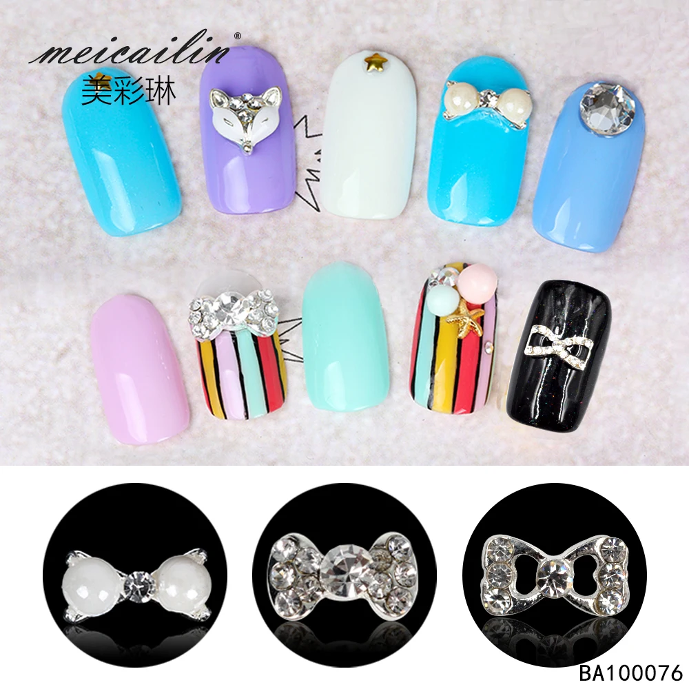 Meicailin 12 шт. украшение для галстука бабочки 3D сплав AB Nails аксессуары украшения