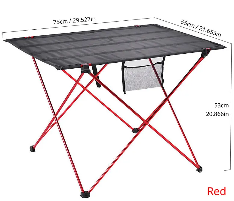 Портативный Складной Стол Премиум алюминиевый походный столик для столовой и приготовления пищи, пеших прогулок, кемпинга, пикника, пляжа, улицы - Цвет: A03