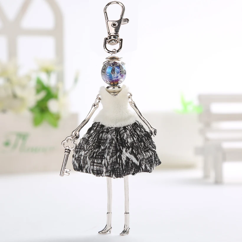 YLWHJJ brand New Women Doll bag Cute Keychain Girl Key Chain Handmade hot Car Pendant Style key ring Fashion Jewelry wholesale - Image 2
