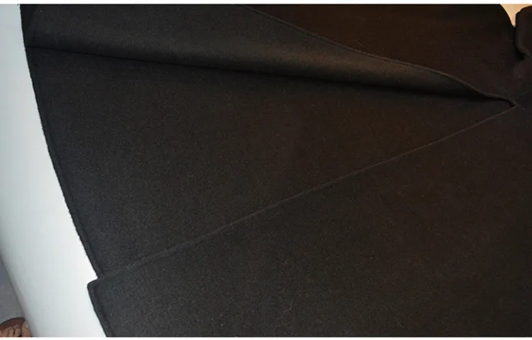 Двусторонняя шерстяные ткани Женская мода с капюшоном пальто плащ стиль Широкий талией S/M/L