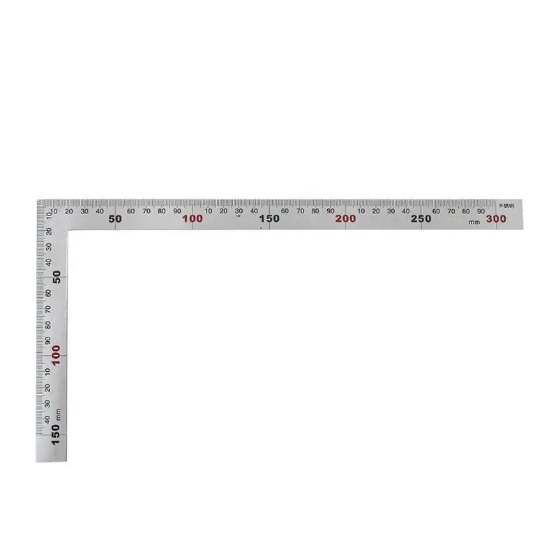 Ruler Measuring Tool Stainless Steel Metal Straight Ruler Ruler Tool 90 Degree Angle Metric Try Mitre Square Thickness: 1.2mm