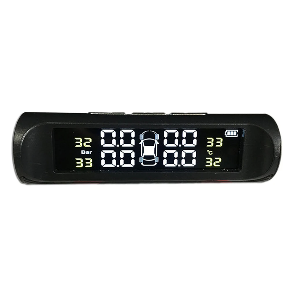 TPMS Tire Pressure Alarm Monitoring System Smart Solar Tyre Pressure Monitor 4 Sensor Valve TMPS Gauge Vistur LCD Color Display