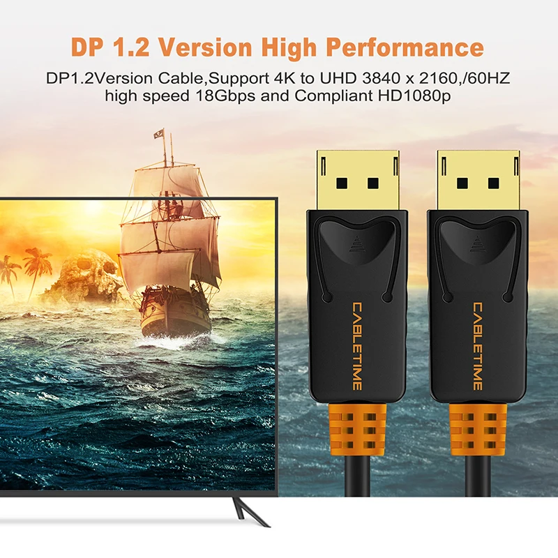 Cabletime كابل 4 K 60 hz موانئ دبي DisplayPort إلى موانئ دبي كابل محول كهربائي مزدوج الفتحة الحبل 1.2 الفيديو الصوت 2 M ل HDTV العارض PC N079 Cabletime كابل 4 K 60 hz موانئ دبي DisplayPort إلى موانئ دبي كابل محول كهربائي مزدوج الفتحة الحبل 1.2 الفيديو الصوت 2 M ل HDTV العارض PC N079