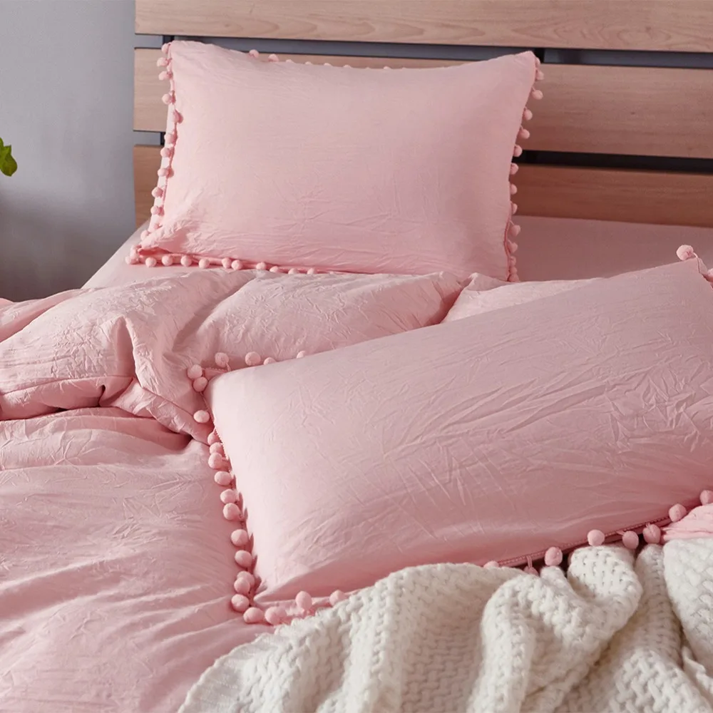 LOVINSUNSHINE пододеяльник набор розовых постельных принадлежностей пожелание пушистые маленькие шарики Королева Размер одеяла наборы AB#90