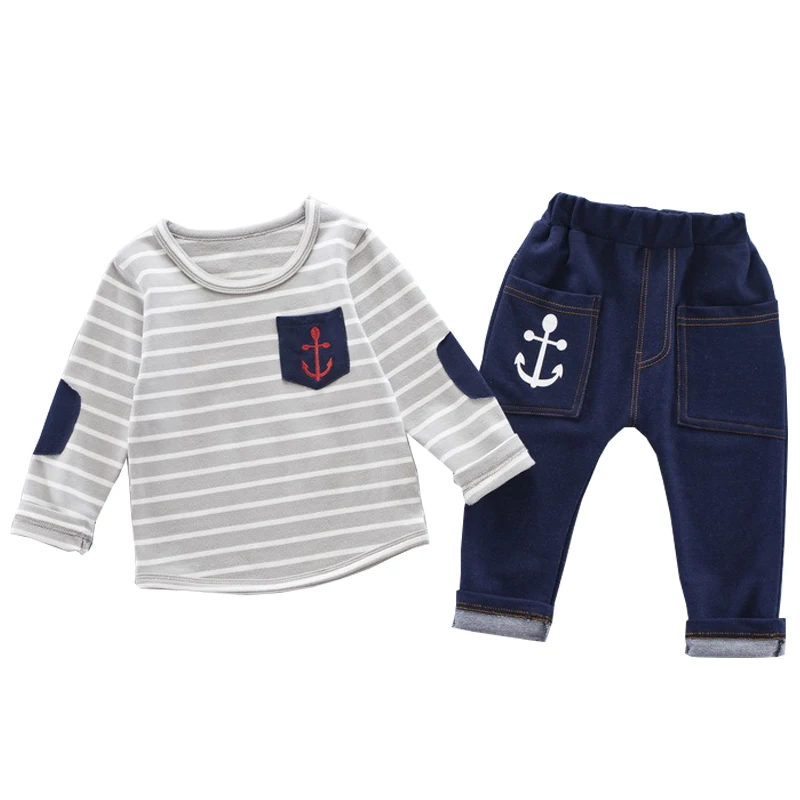 

Children Clothing 2017 Winter boys Clothes Set Fishing fork shirt+Pant 3pcs Kids Boy Sport Suit For boy Christmas Costume