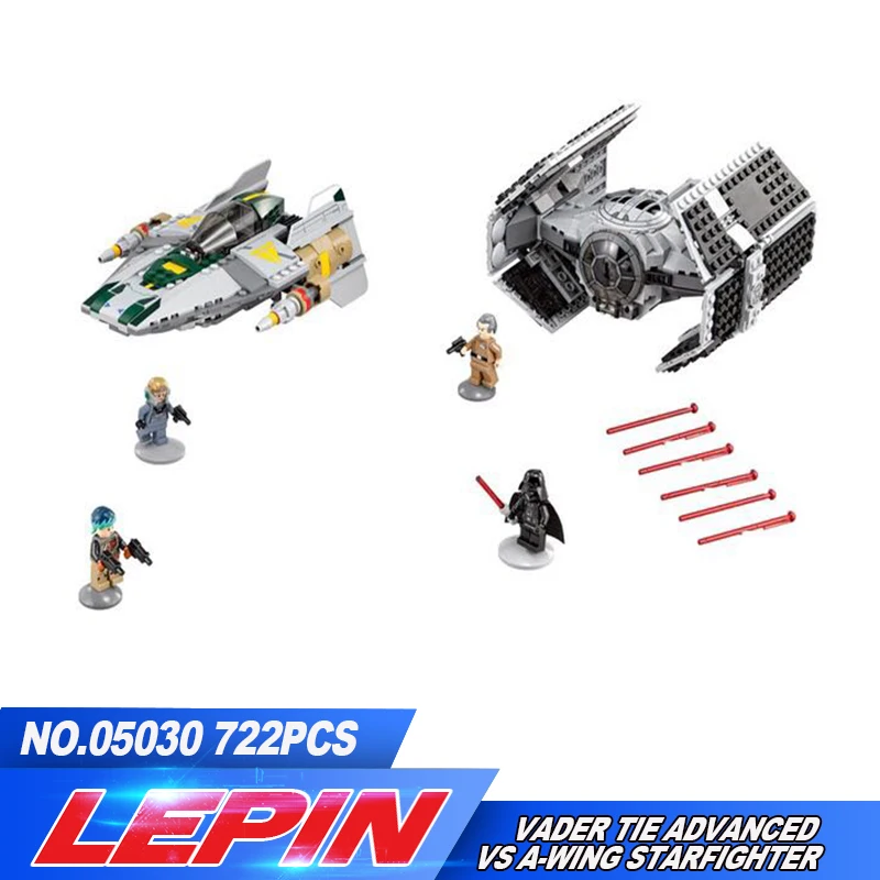 

05030 LEPIN 722Pcs Vader Tie Advanced VS A-wing Starfighter 75150 Building Blocks Compatible legoed with STAR WARS Toy