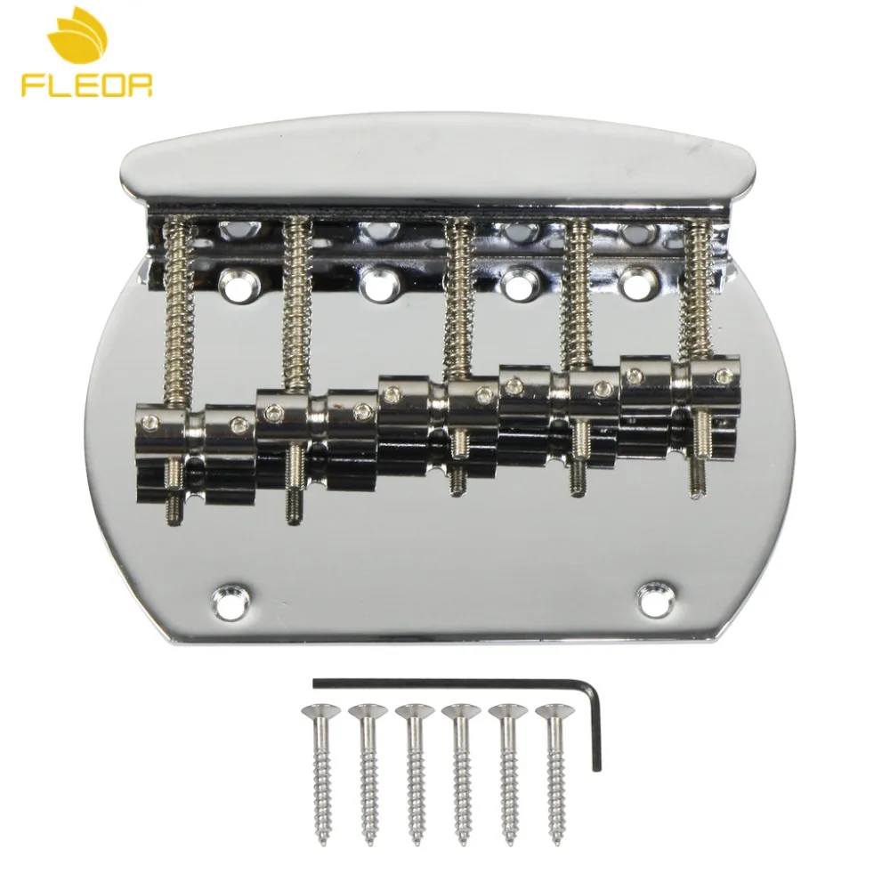

FLEOR Chrome Bass Bridge 5 String Zinc Alloy for Music Man Style Bass
