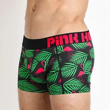 Новое поступление, фирменное розовое хлопковое нижнее белье с героями, эластичные хлопковые крутые мужские шорты с принтом, боксеры, трусы Cuecas