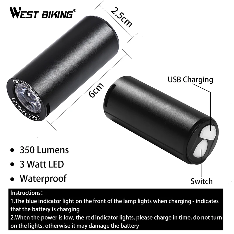 Clearance WEST BIKING Bike Light Sets Ultralight Front + Rear Lights USB Charging Safety Cycling Lamp Taillight Flash Bicycle Headlight 2 Clearance WEST BIKING Bike Light Sets Ultralight Front + Rear Lights USB Charging Safety Cycling Lamp Taillight Flash Bicycle Headlight 2
