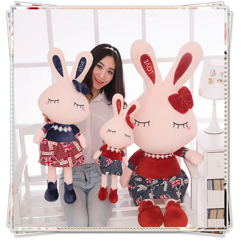 

Rabbit kawaii plush cute stuffed animals with big eyes fluffy bunny toys for children rag doll soft toys for bouquets baby