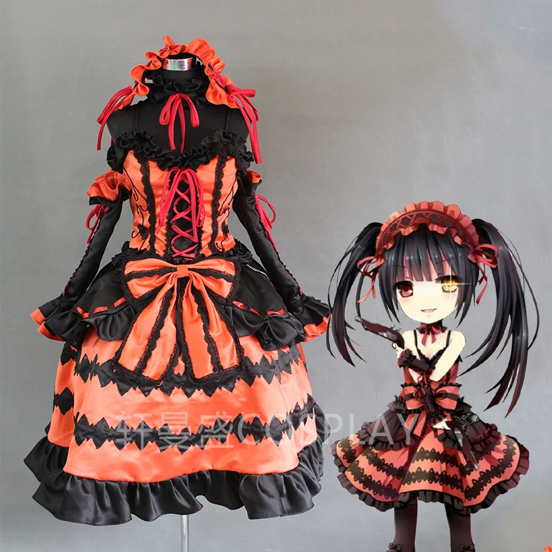 Anime DATE A LIVE Tokisaki Kurumi Costume Cosplay Dress Custom Made |
