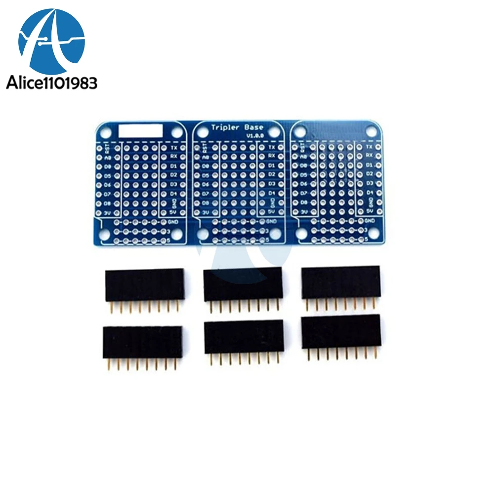 Для Wemos D1 Mini тройная розетка база щит NodeMCU совместимый ESP8266 макетная плата модуль с