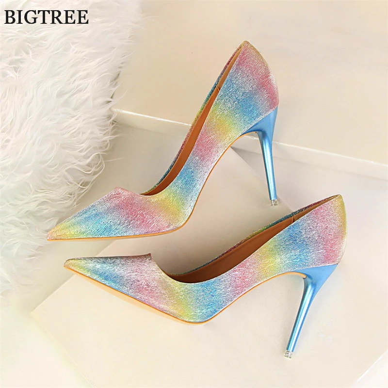 rainbow satin shoes