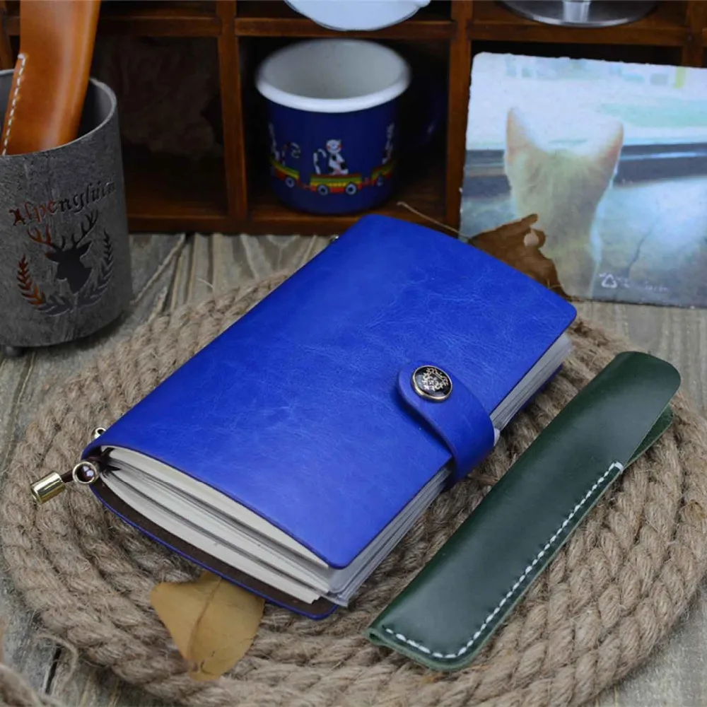 

Portable Size PU Leather Refillable Journal Notebook Planner Diary Business Notepad Handmade Travelers Notebook